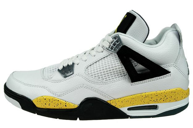 AIR JORDAN 4 RETRO LS white/tour yellow-dark blue grey-black