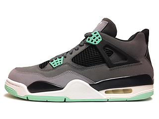 AIR JORDAN 4 RETRO green glow drk grey/grn glw-cmnt grey-blk