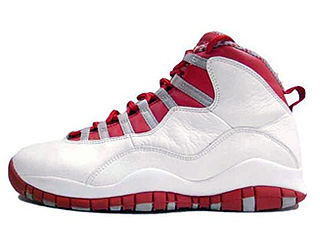 AIR JORDAN 10 RETRO white/varsity red-light steel grey